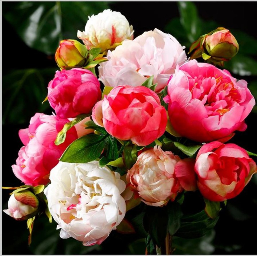 Artificial Florals & Plants * | 18 Peony Bud Spray Cream Box Of 12