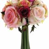 Artificial Florals & Plants * | 9 Confetti Rose Bouquet Fushia Pink Box Of 6