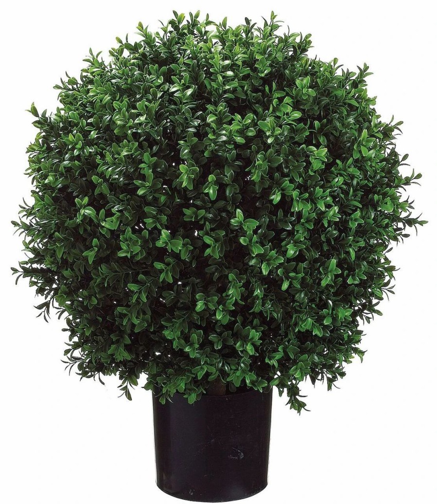 Artificial Florals & Plants * | 23.5 Ball Shape Boxwood Topiary In Plastic Pot Set Of 2