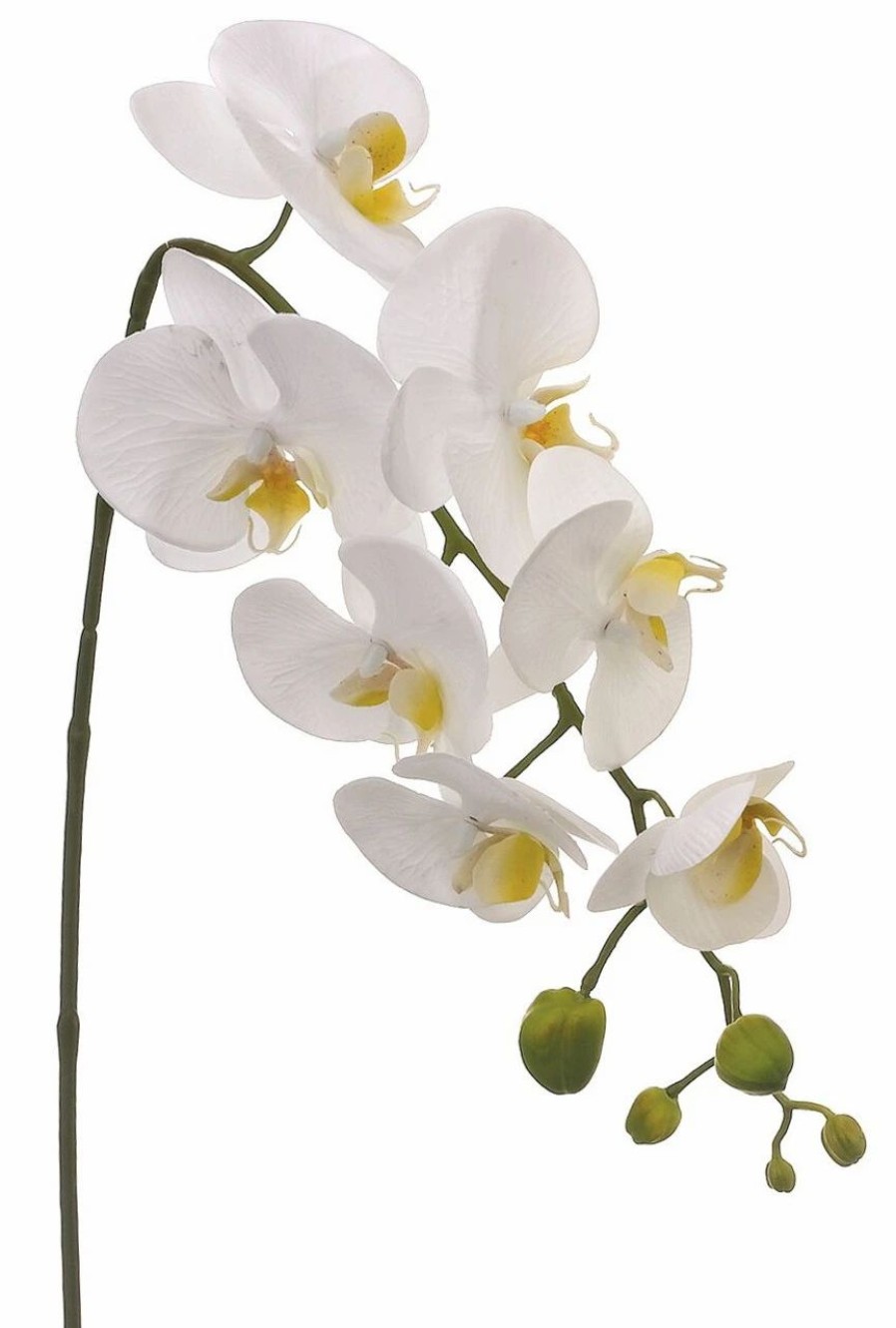 Artificial Florals & Plants * | 28.5 Phalaenopsis Orchid Spray White Box Of 12