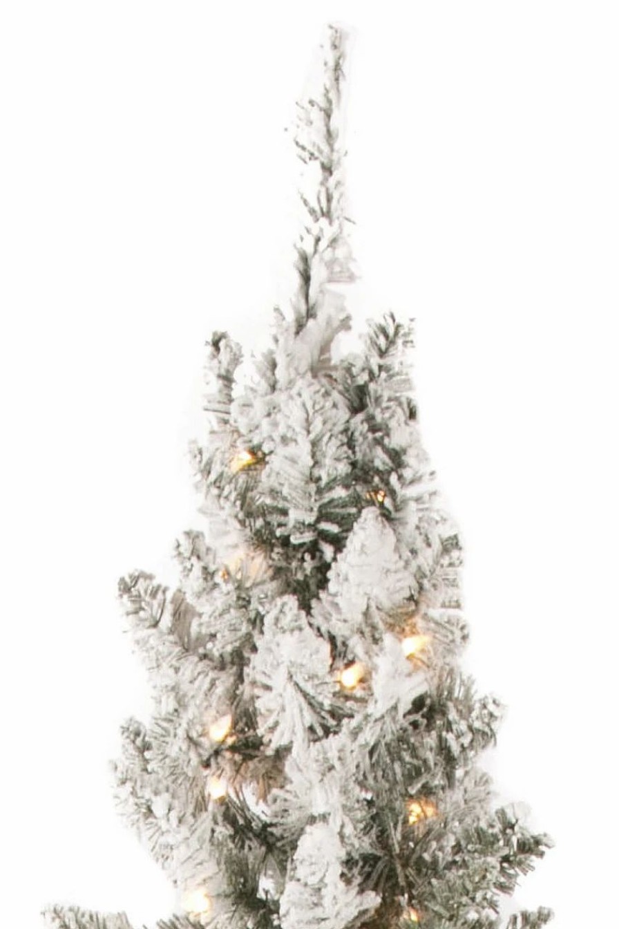 Seasonal * | 6 Flocked Potted Prelit Artificial Christmas Tree