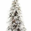 Seasonal * | 7.5 Flocked Pine Long Needle Prelit Artificial Christmas Tree