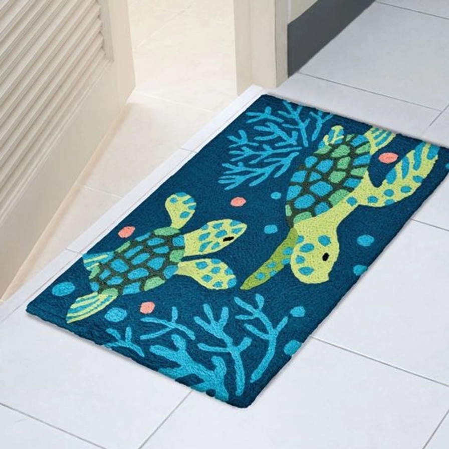 Doormats * | Jellybean Rug Deep Blue Sea Turtles