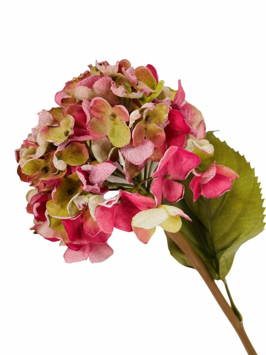 Artificial Florals & Plants * | Dried Garden Artificial Hydrangea Stem Pink Set Of 6