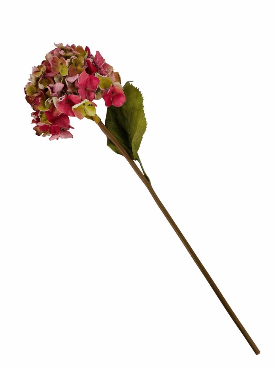 Artificial Florals & Plants * | Dried Garden Artificial Hydrangea Stem Pink Set Of 6