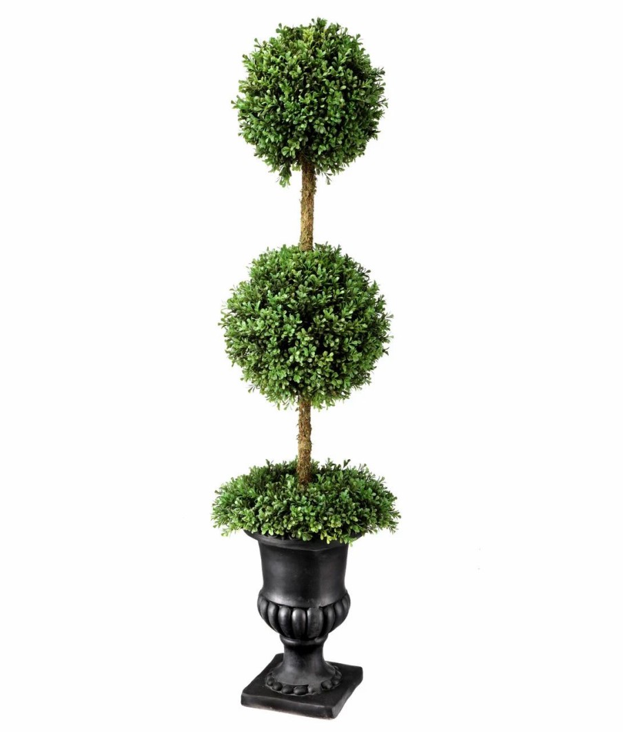 Artificial Florals & Plants * | Boxwood Wreath Double Ball Topiary In Urn 54