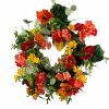 Artificial Florals & Plants * | Poppy Geranium Wildflower Artificial Wreath On Natural Vine 20