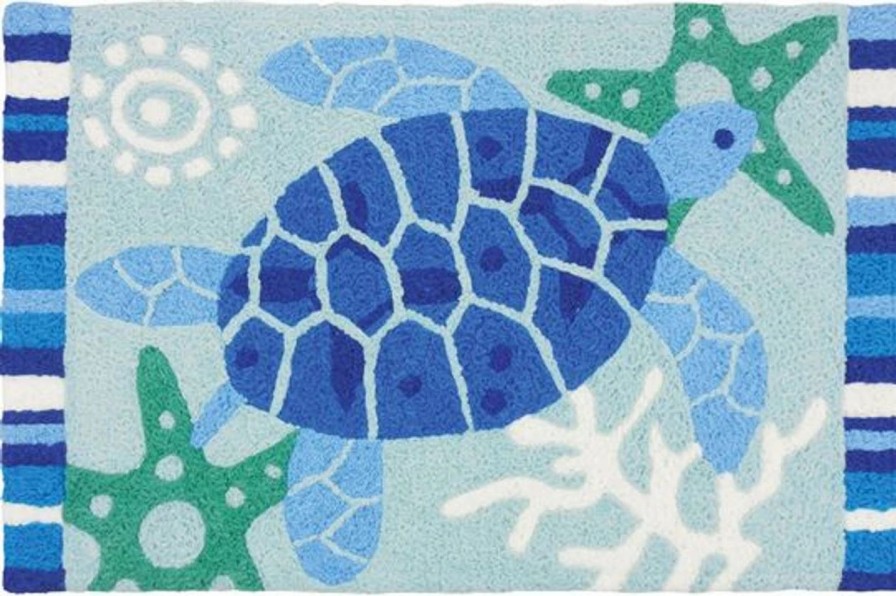 Doormats * | Jellybean Rug Blue Sea Turtle 20 X 30