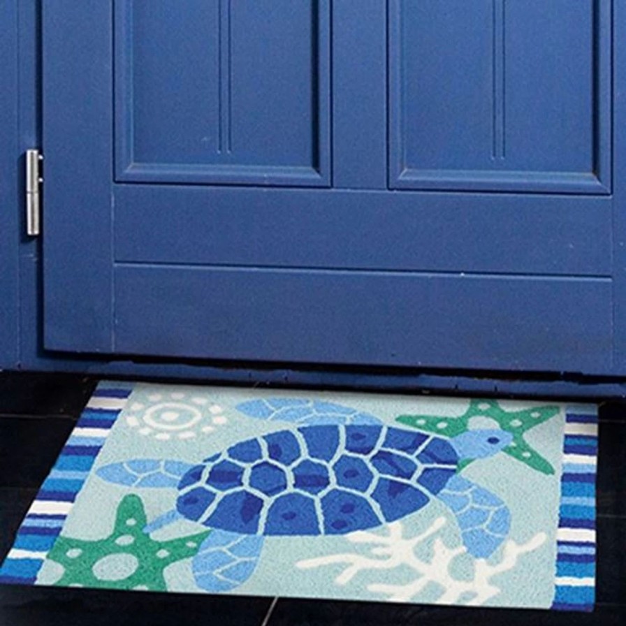 Doormats * | Jellybean Rug Blue Sea Turtle 20 X 30