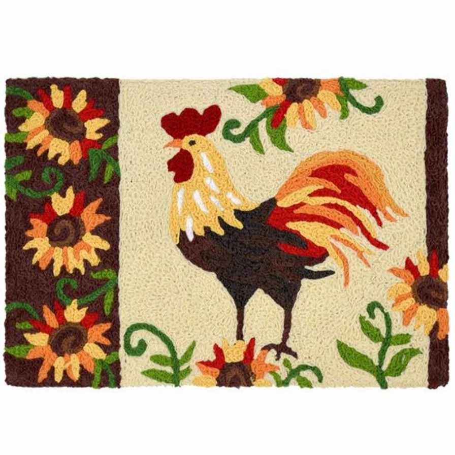 Doormats * | Jellybean Rug Rooster & Sunflowers 20 X 30