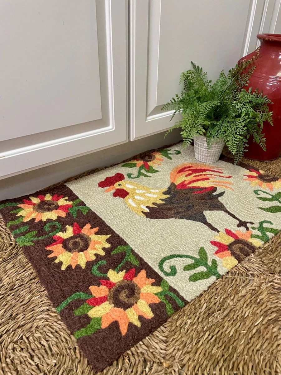 Doormats * | Jellybean Rug Rooster & Sunflowers 20 X 30