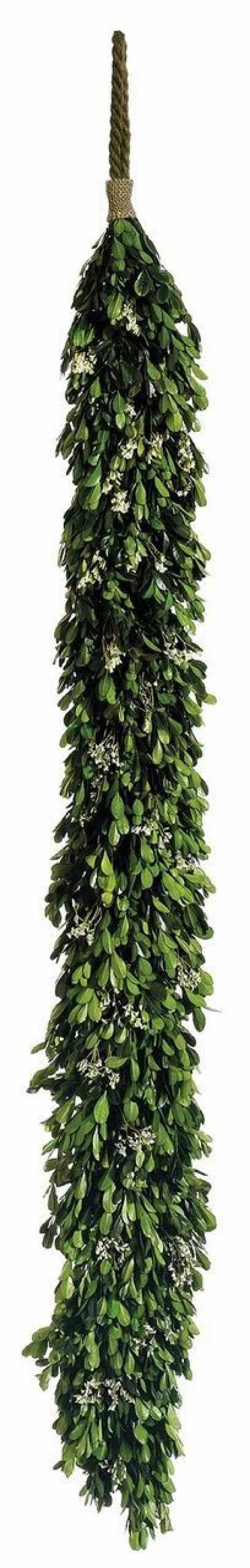 Artificial Florals & Plants * | 45.2 Preserved Boxwood/Static Garland Green Cream Pair