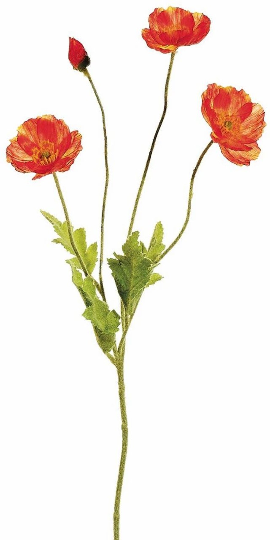 Artificial Florals & Plants * | 23.6 Poppy Spray Flame Box Of 12