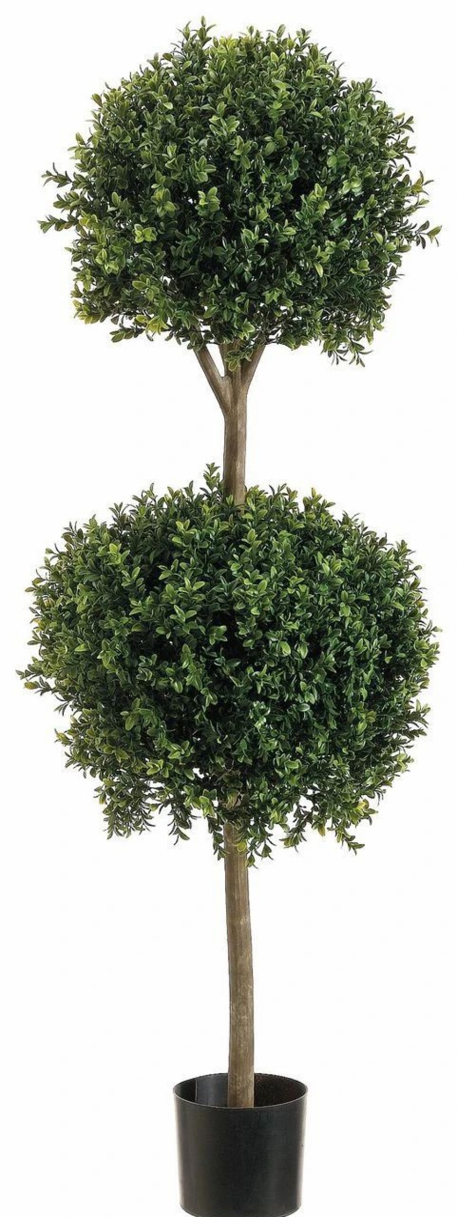 Artificial Florals & Plants * | 4Ft Double Ball Shape Boxwood Topiary In Plastic Pot