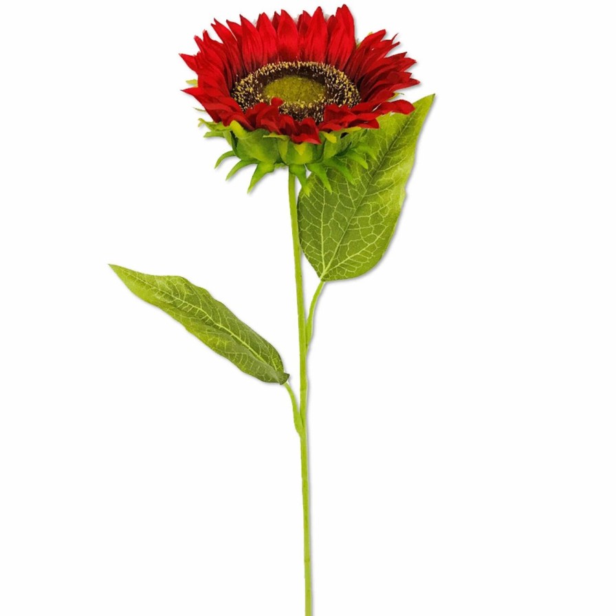 Artificial Florals & Plants * | Sunflower Stem Red 26 Set Of 6