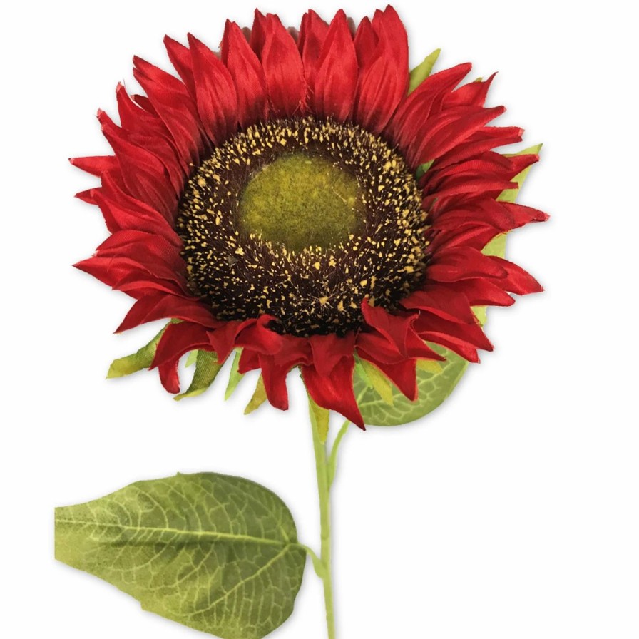 Artificial Florals & Plants * | Sunflower Stem Red 26 Set Of 6