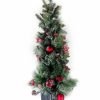 Seasonal * | Tabletop Christmas Tree Snowy Mixed Evergreen With Ornaments, Berries, And Bows Unlit 48