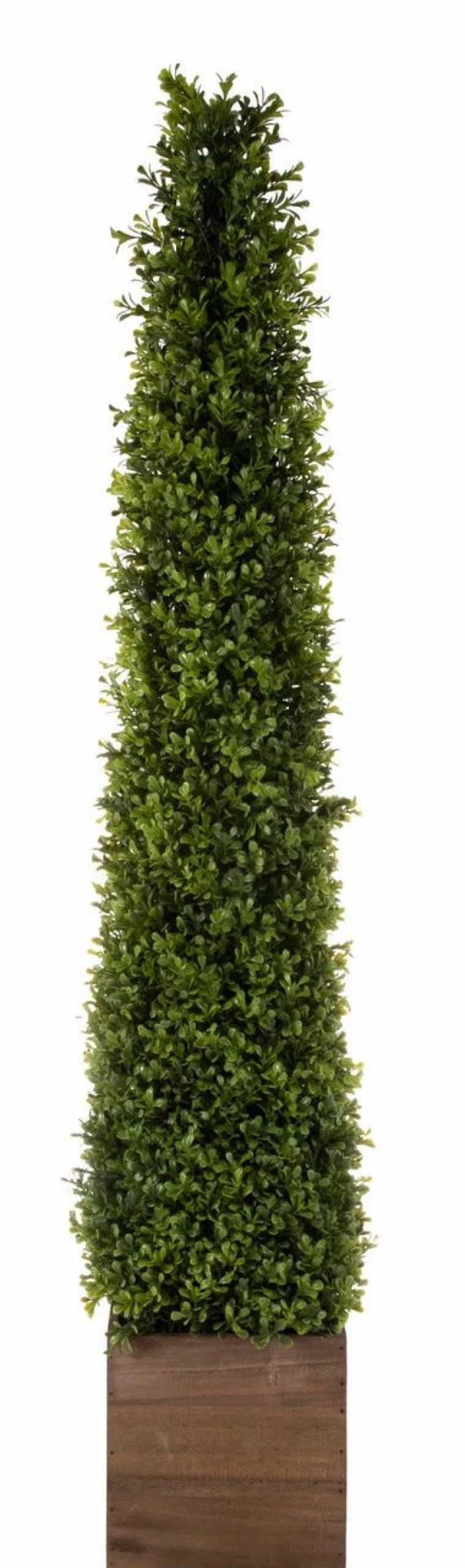 Artificial Florals & Plants * | Spring Boxwood Obelisk In Wood Container 48