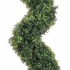 Artificial Florals & Plants * | 6Ft Knock-Down Pond Boxwood Spiral Topiary In Plastic Pot Green