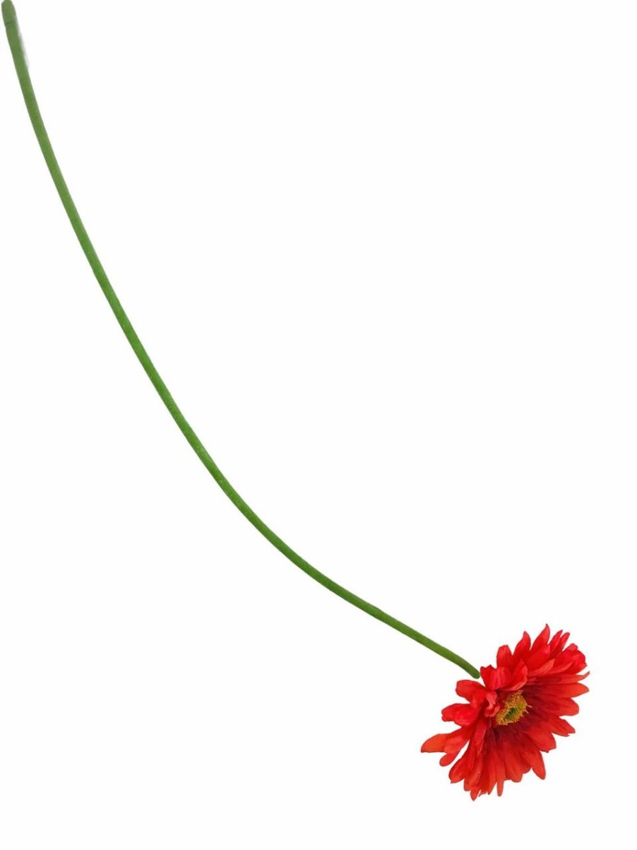 Artificial Florals & Plants * | Gerbera Daisy Real Touch Orange 24 Set Of 6 Artificial Stems