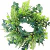 Artificial Florals & Plants * | Mixed Fern Eucalyptus Leaf Artificial Wreath 24 Round