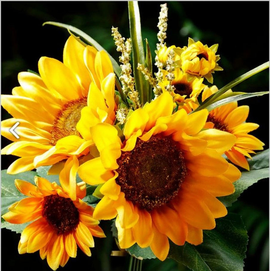 Artificial Florals & Plants * | 11 Sunflower Bouquet Yellow Box Of 12