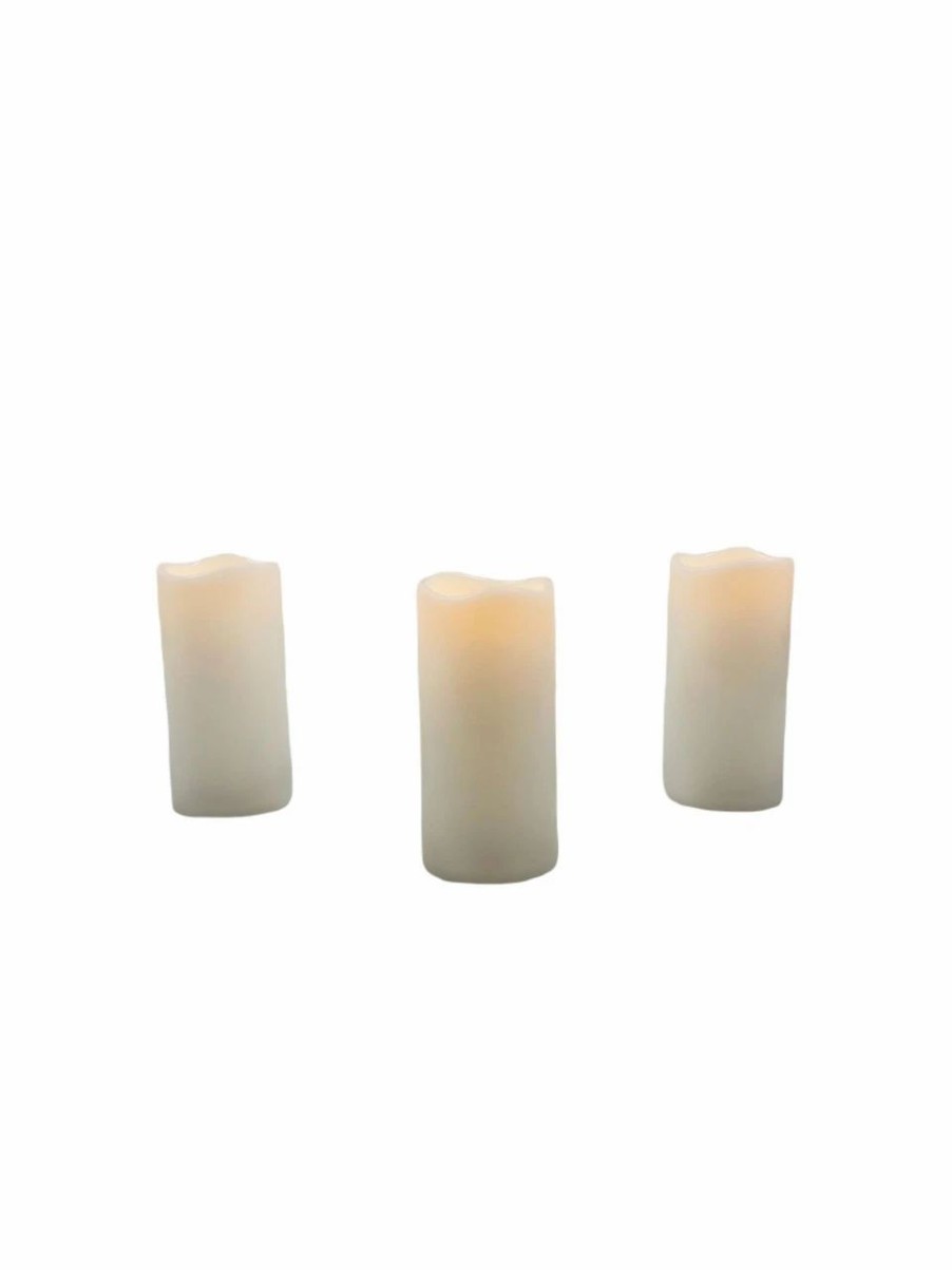 Candles, Melts, Accessories * | Flameless Led Candles With 6 Hour Timer Indoor/Outdoor 3Pc Set