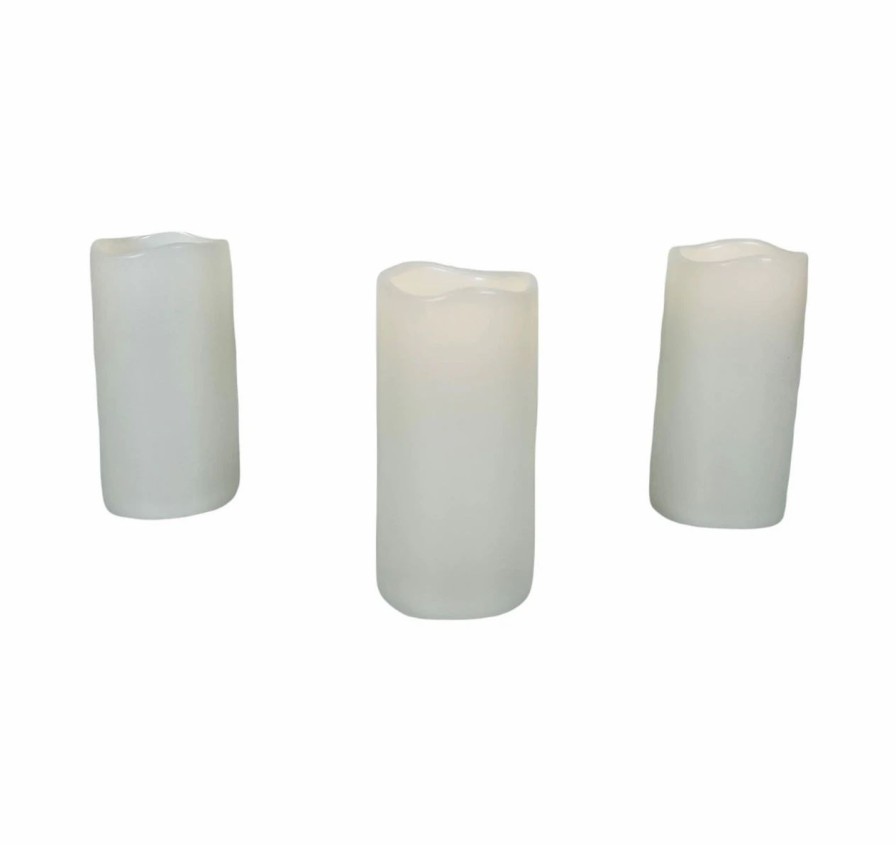 Candles, Melts, Accessories * | Flameless Led Candles With 6 Hour Timer Indoor/Outdoor 3Pc Set