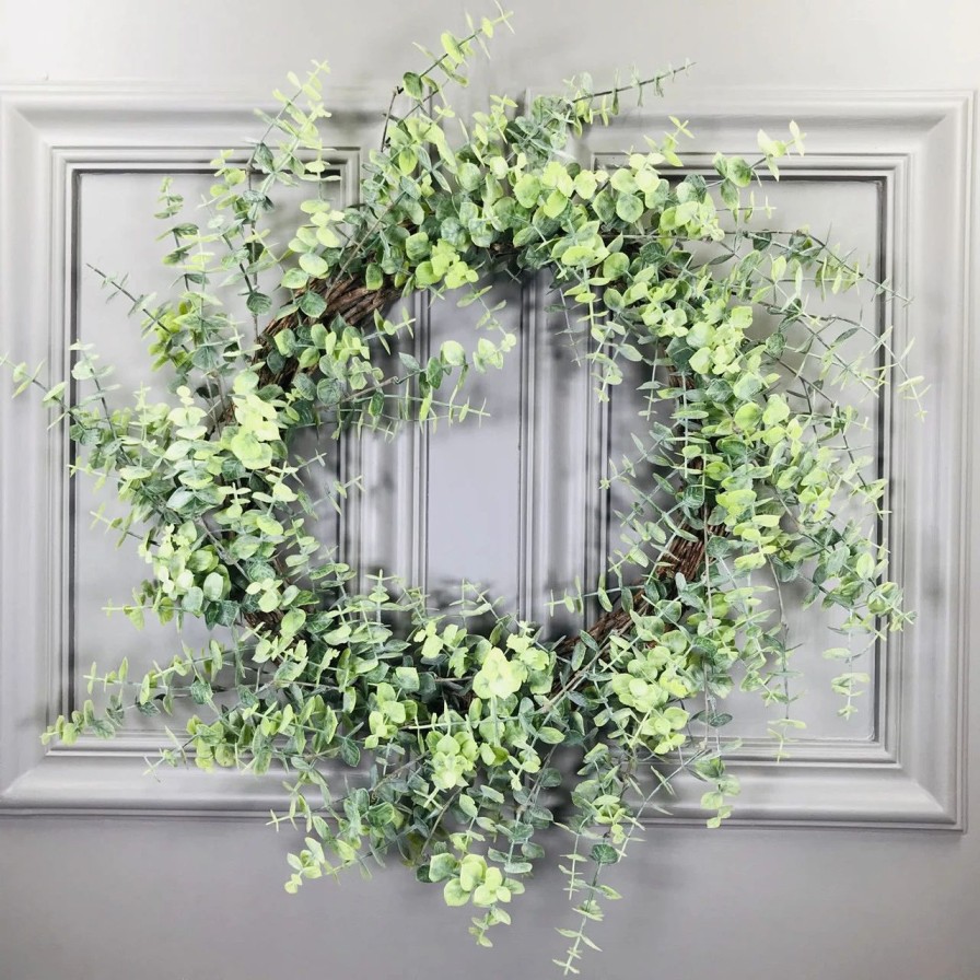 Artificial Florals & Plants * | Eucalyptus Artificial Wreath 24