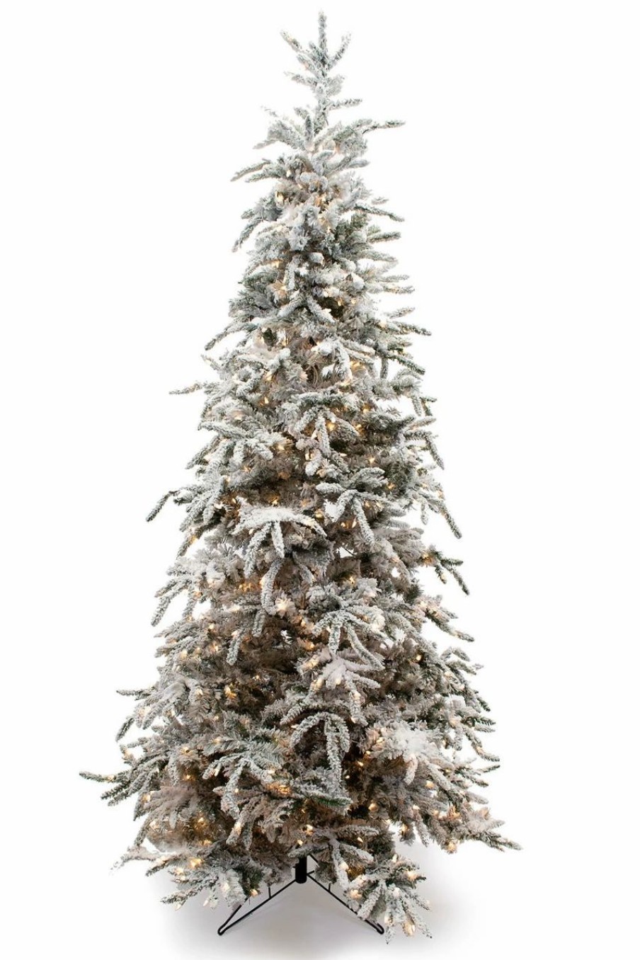 Seasonal * | 9 Flocked Balsam Prelit Artificial Christmas Tree