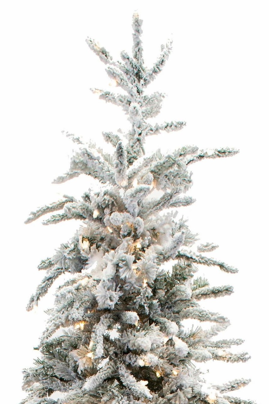 Seasonal * | 9 Flocked Balsam Prelit Artificial Christmas Tree