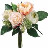 Artificial Florals & Plants * | 11 Peony/Rose/Lilac Bouquet Peach Green Box Of 6