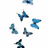 Artificial Florals & Plants * | Fabric Butterfly Blue Set Of 6 Assorted