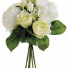 Artificial Florals & Plants * | 11 Hydrangea/Rose/Peony Bouquet Cream Green Box Of 6