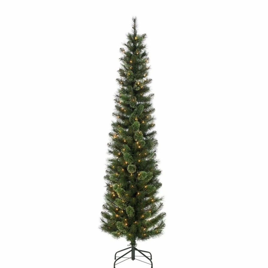 Seasonal * | 7.5 Prelit Cashmere Pencil Artificial Christmas Tree