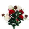 Artificial Florals & Plants * | Floral Bush Carnation Cone Berry Holly X24