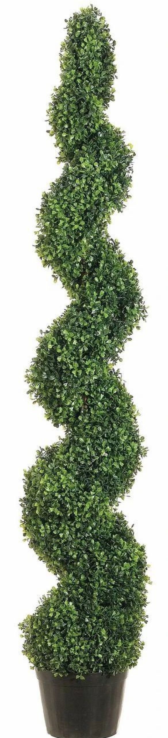 Artificial Florals & Plants * | 5 Knock-Down Pond Boxwood Spiral Topiary In Plastic Pot