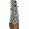 Seasonal * | Topiary Snowy Boxwood Cone In Square Planter 24