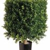 Artificial Florals & Plants * | 21 Square Boxwood Topiary In Plastic Two Tone Green Pair