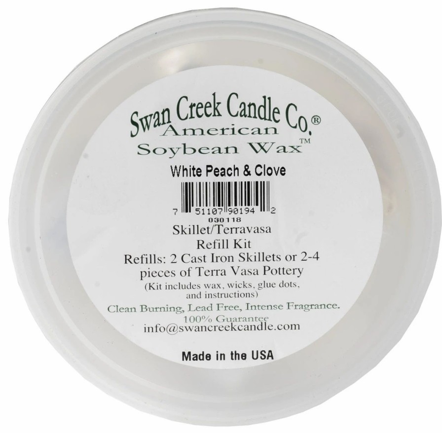 Candles, Melts, Accessories * | Swan Creek Pottery Refill Kit White Peach & Clove