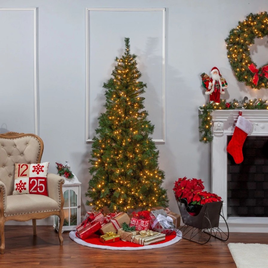 Seasonal * | 7 Tiffany Prelit Pine Wall Tree