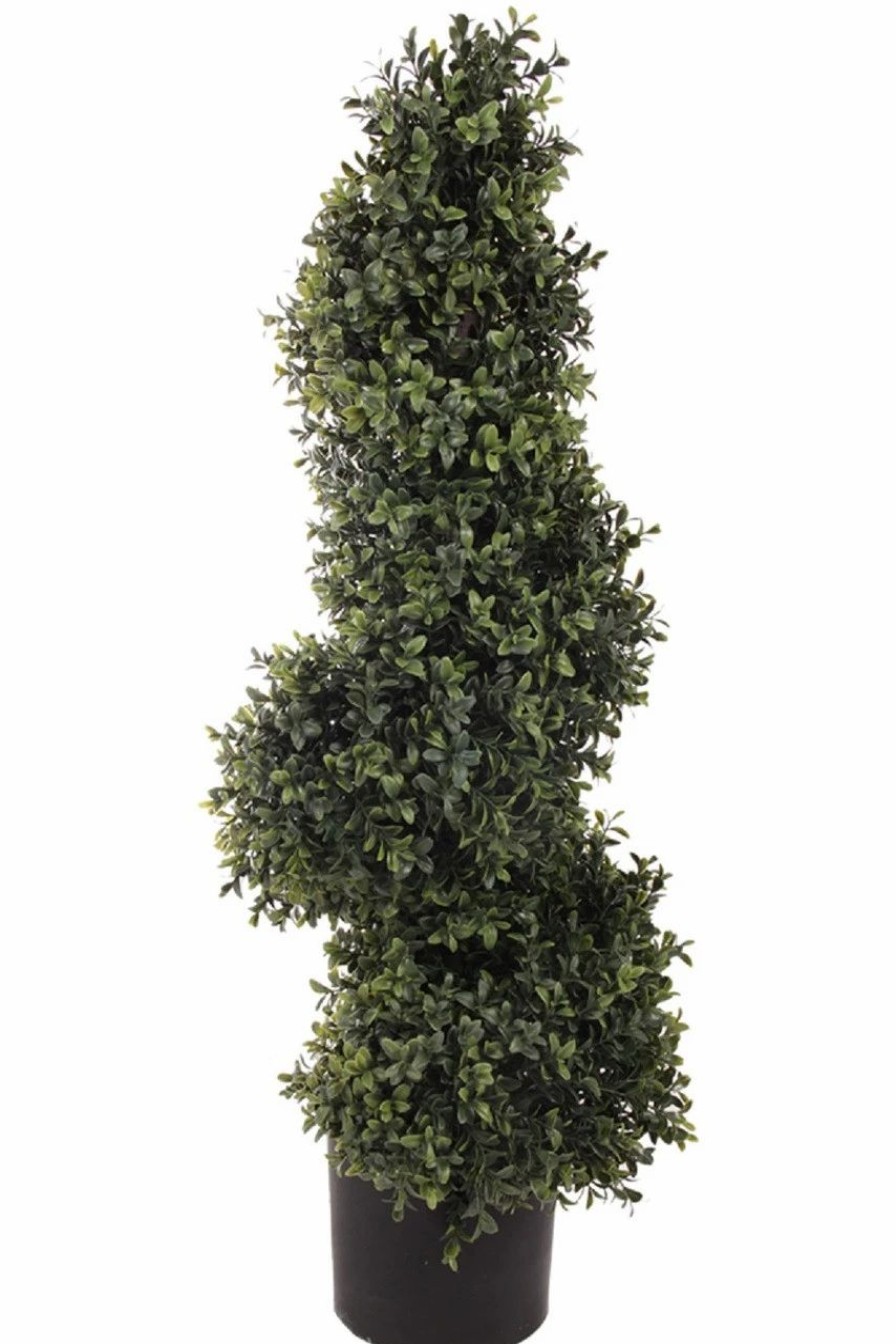 Artificial Florals & Plants * | 33 Artificial Deluxe Boxwood Spiral Topiary