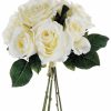 Artificial Florals & Plants * | 11 Rose Bouquet Cream Box Of 12