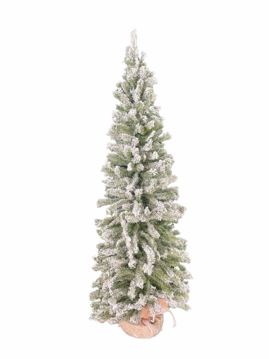 Seasonal * | Vienna Slim Artificial Flocked Tree 4Ft Unlit