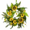 Artificial Florals & Plants * | Mixed Sunflower Artificial Wreath 24