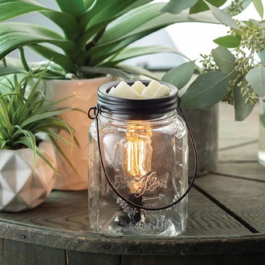 Candles, Melts, Accessories * | Candle Warmers Glass Mason Jar Vintage Bulb Illumination Fragrance Warmer