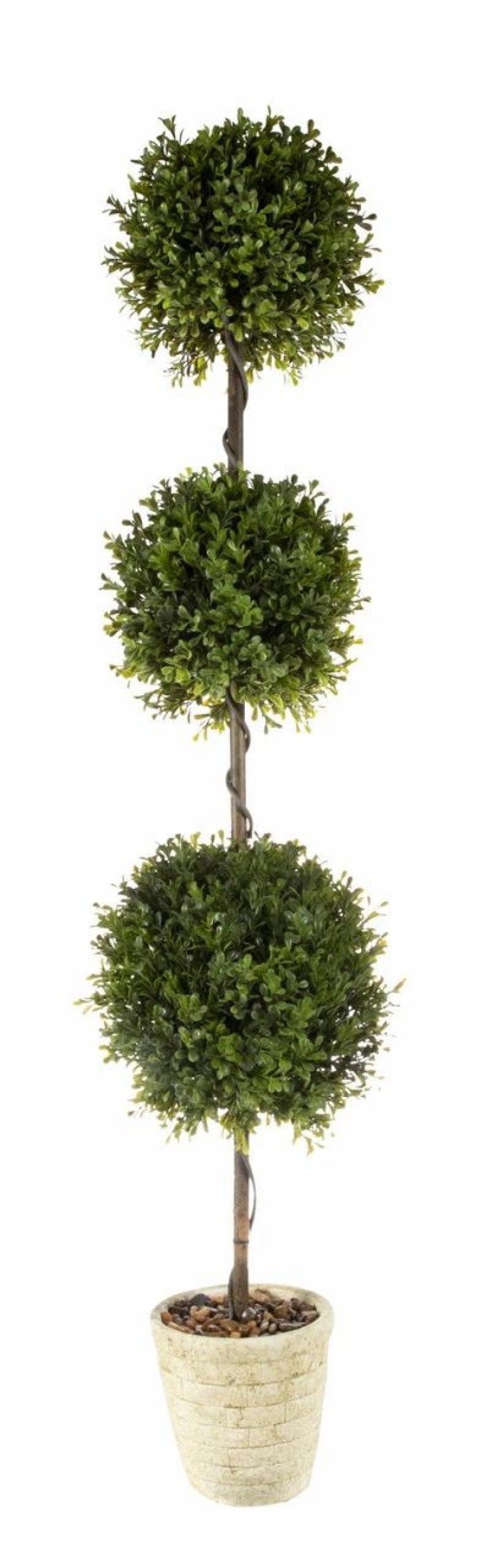 Artificial Florals & Plants * | Spring Boxwood Triple Ball Topiary 48