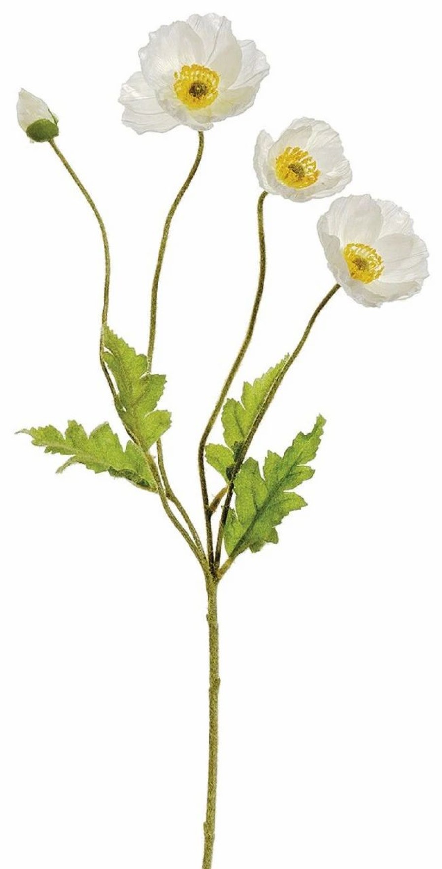 Artificial Florals & Plants * | 23.6 Poppy Spray White Box Of 12