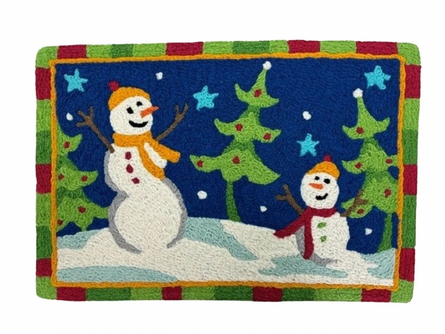 Doormats * | Jellybean Rug Dancing Christmas Trees And Snowmen Doormat