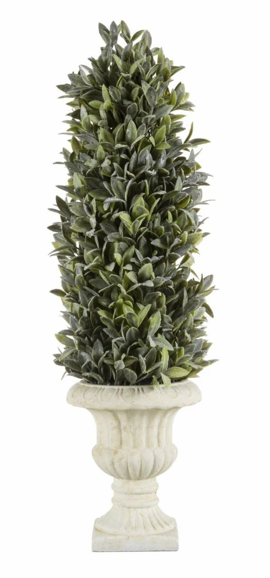 Artificial Florals & Plants * | Flocked Artificial Sage Cone Tabletop Topiary 24